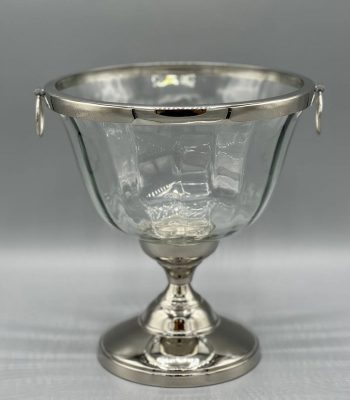 ظرف آجیل و شکلات بلور و فلز برنجی شیشه ای ساخت هند