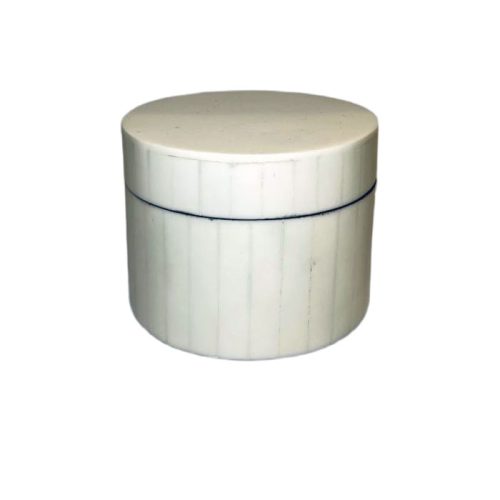 جاجواهری استوانه‌ای چوبی با روکش صدف سفید طبیعی ساخت هند – فروشگاه گالری ماهک