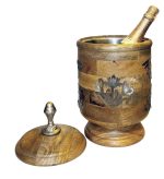 بانکه و ظرف یخ چوبی ساخت هند چوب طبیعی انبه | گالری ماهک