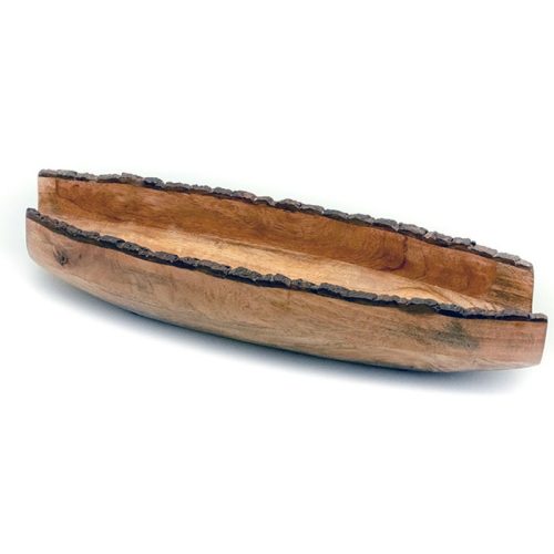 ظرف بیضی چوبی طبیعی ساخت هند