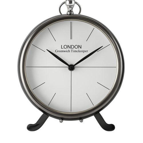 ساعت رومیزی فلزی مینیمال با پایه کلاسیک