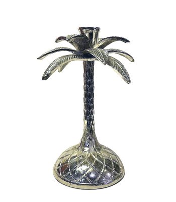 شمعدان فلزی طرح درخت نخل با آبکاری نیکل