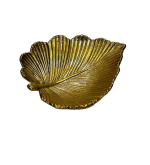 ظرف تنقلات فلزی طلایی طرح برگ