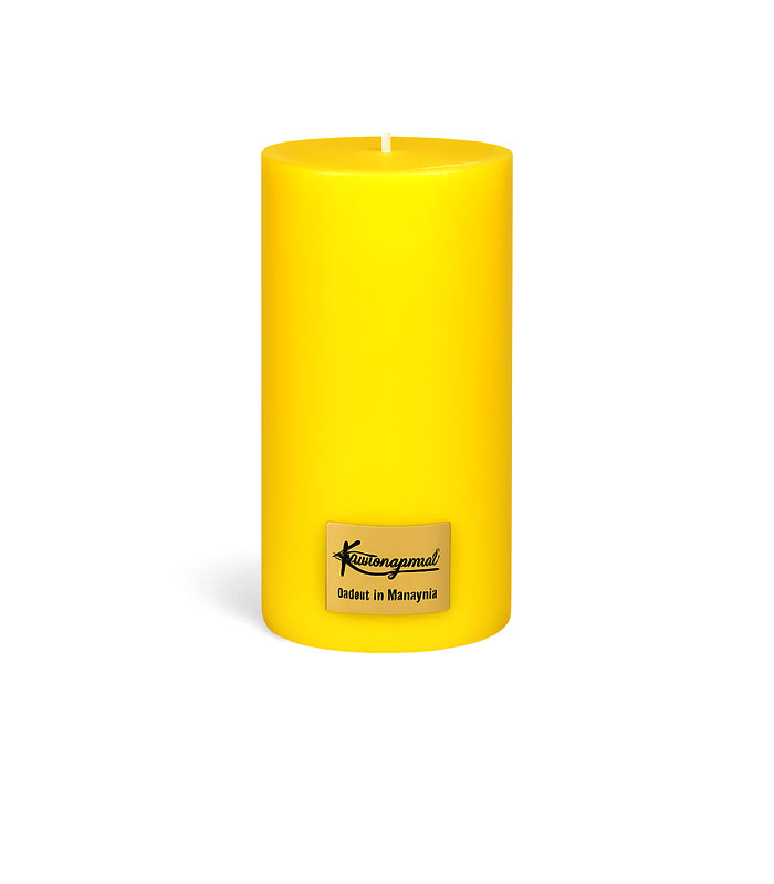 شمع استوانه 7.5*15 زرد برند کامیاما ساخت مالزی