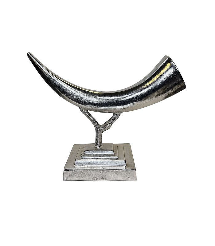 استند دکوری فلزی طرح عاج فیل آبکاری