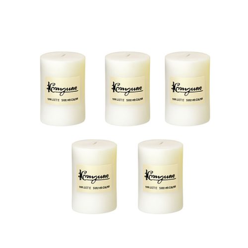 ست 5 عددی شمع قطر 4 سانت رنگ کرم