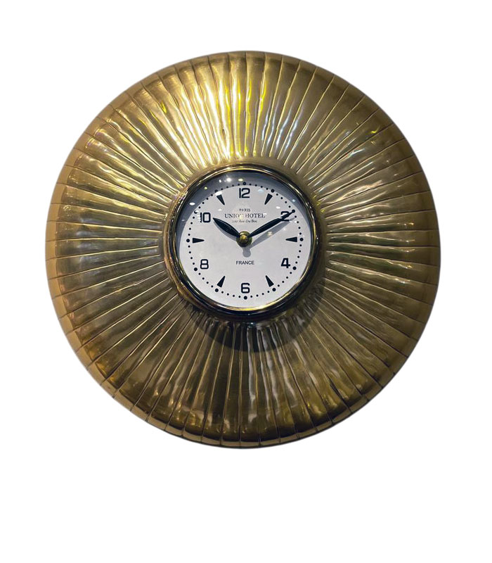ساعت دیواری فلزی آلومینیوم و نیکل - طلایی