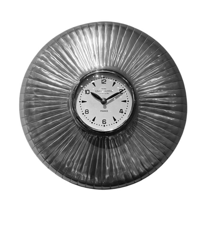 ساعت دیواری فلزی آلومینیوم و نیکل - نقره ای