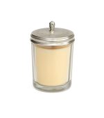 شمع لیوانی معطر با رایحه وانیل با درب سیلور