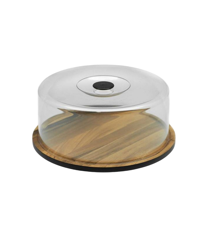 ظرف کیک چوبی با درب طلقی ساخت تایلند