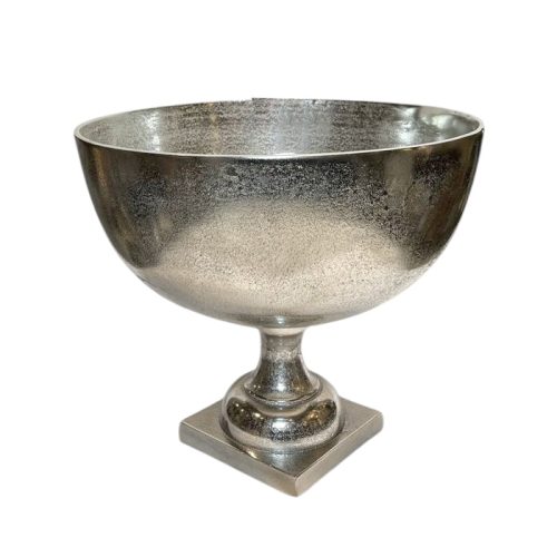 کاسه آلومینیوم آبکاری نیکل دست‌ساز مدل کلاسیک – ساخت هند، مناسب پذیرایی و دکوراسیون داخلی