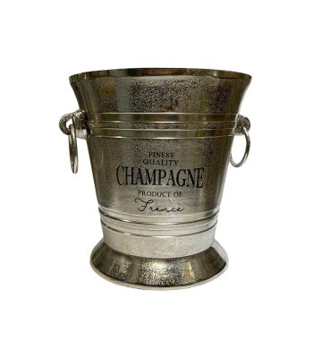 سطل یخ و بطری شامپاین فلزی دست‌ساز با جنس آلومینیوم و نیکل