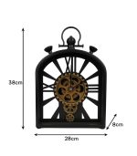 ساعت رومیزی دو موتوره با چرخ‌دنده‌های متحرک و طراحی صنعتی