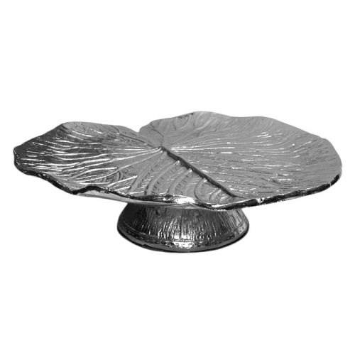 ظرف سرو طرح برگ نیلوفر فلزی برای سرو میوه و شیرینی و استند کیک