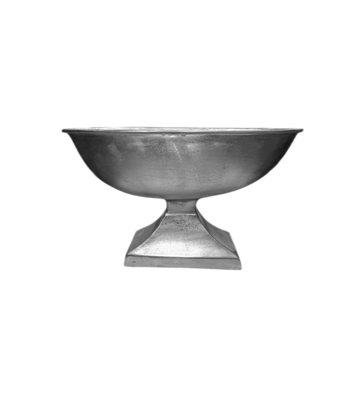 ظرف کشکول فلزی آلومینیوم و نیکل دست‌ساز با طراحی مدرن و مناسب برای دکوراسیون داخلی