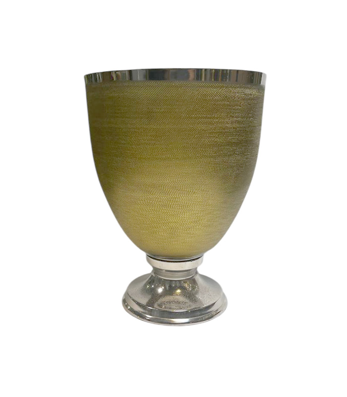 گلدان دکوراتیو آلومینیومی نیکل و طلایی