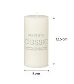 شمع استوانه سفید سایز 5*12.5 سانتی متر برند کلاسیک classic 5*7.5cm white candle