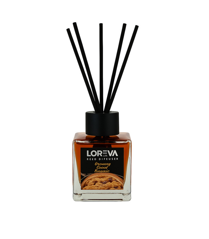 دیفیوزر عطر Loreva Kurabiye Cookie با چوب‌های مشکی مخصوص
