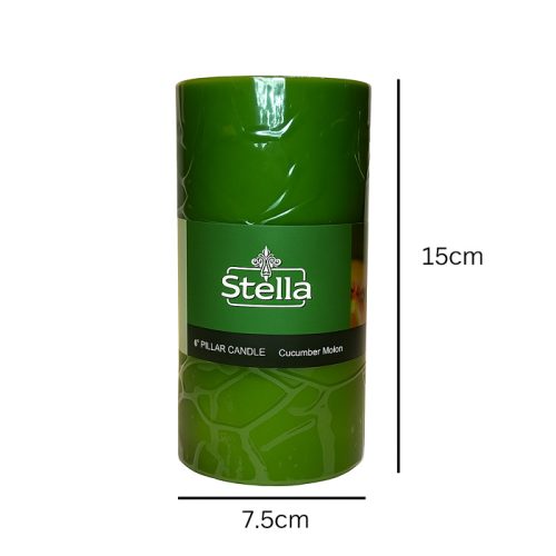 شمع استوانه‌ای Stella رایحه خیار و ملون - 7.5×15 سانتی‌متر