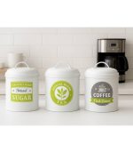 ست ۳ تایی بانکه فلزی چای، قهوه و شکر با طراحی کلاسیک