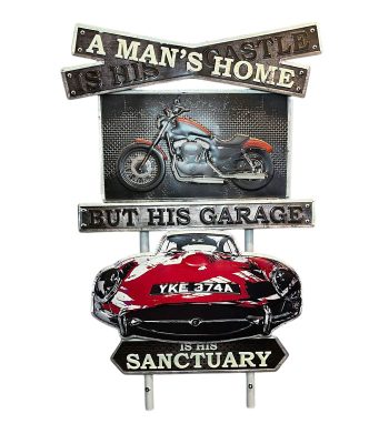 تابلو فلزی چاپ برجسته طرح موتور و خودرو کلاسیک – مناسب دکور صنعتی