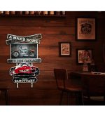 تابلو فلزی چاپ برجسته طرح موتور و خودرو کلاسیک – مناسب دکور صنعتی