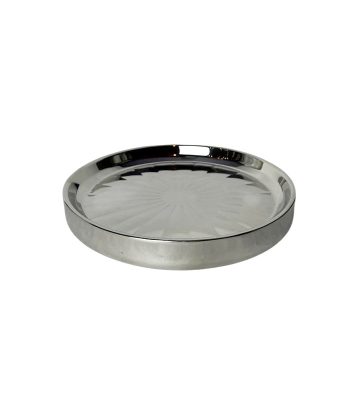 پیش دستی استیل دوجداره نقره‌ای با قطر ۱۷ سانتی‌متر مناسب سرو خوراکی