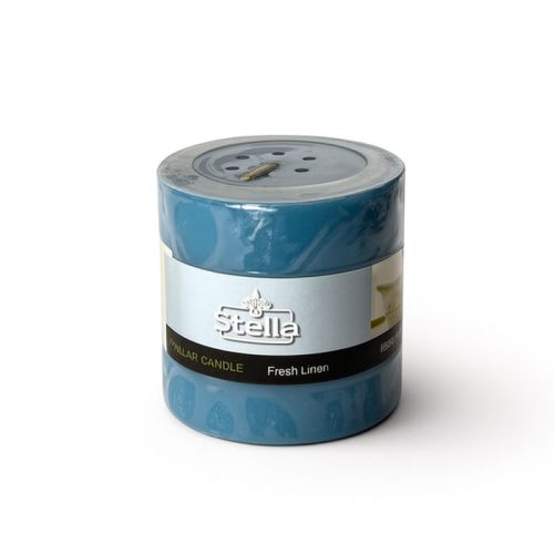 شمع استوانه‌ای معطر استلا مدل Fresh Linen سایز 7.5×7.5 سانتی‌متر