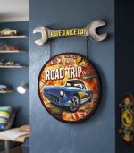 تابلو فلزی برجسته طرح road trip مناسب دکور صنعتی