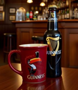 ماگ سرامیکی طرح برجسته Guinness ساخت تایلند مناسب سرو نوشیدنی آبجو