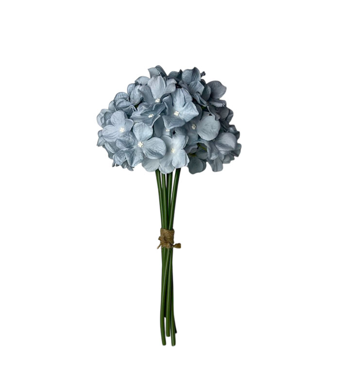 گل دسته‌ای مصنوعی آبی طرح هورتانسیا مناسب دکوراسیون داخلی