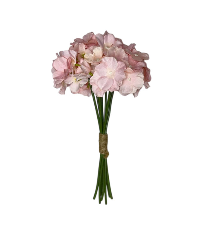 گل دسته‌ای مصنوعی صورتی طرح هورتانسیا مناسب دکوراسیون داخلی