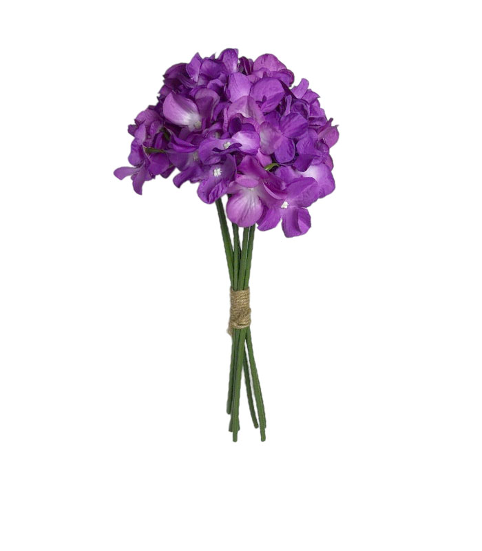 گل دسته‌ای مصنوعی بنفش طرح هورتانسیا مناسب دکوراسیون داخلی