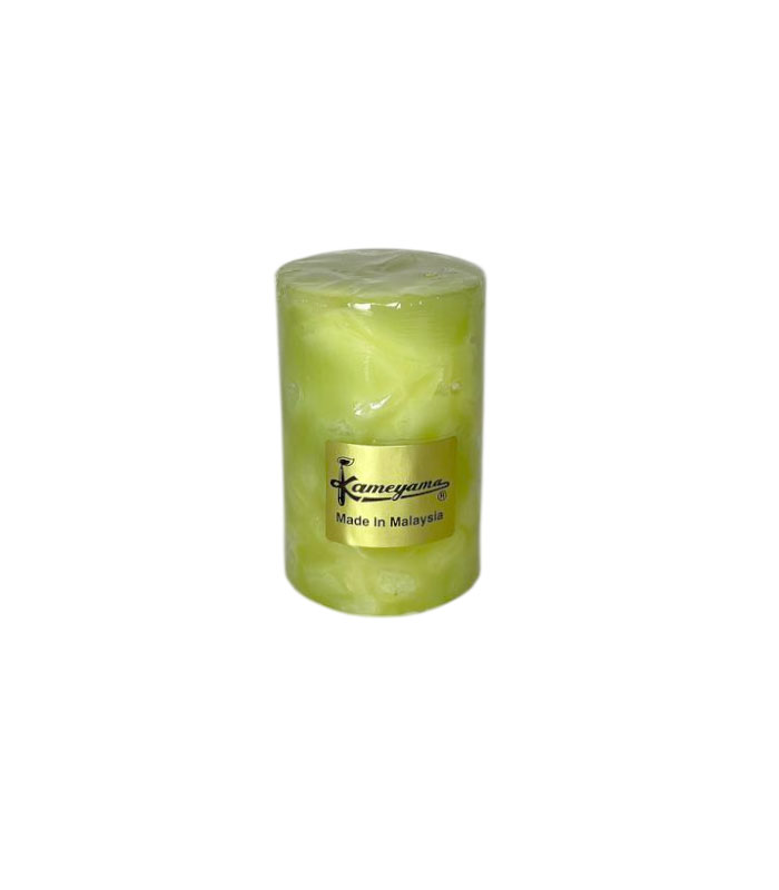 شمع استوانه‌ای سبز طرح یخی Kameyama بدون دود و اشک