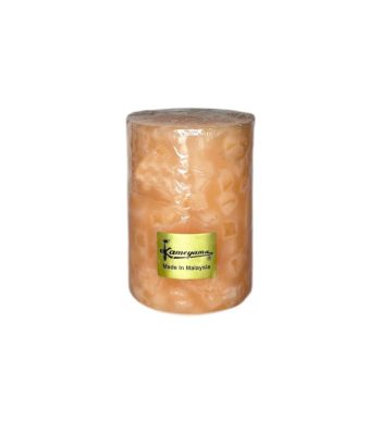 شمع استوانه‌ای صورتی طرح یخی Kameyama بدون دود و اشک