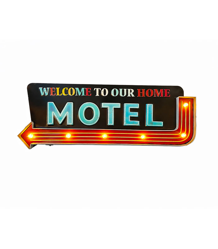 تابلو فلزی چاپ برجسته LED طرح Motel