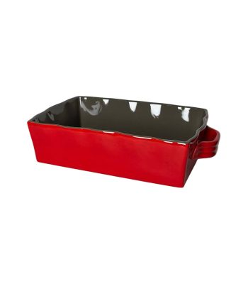 تابه سرامیکی دسته دار قرمز و طوسی زاراهوم zarahome