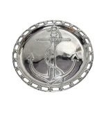 سینی فلزی طرح لنگر و زنجیر آلومینیوم روکش نیکل دست‌ساز هند قطر 42 سانتی‌متر