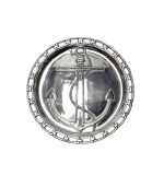 سینی فلزی طرح لنگر و زنجیر آلومینیوم روکش نیکل دست‌ساز هند قطر 42 سانتی‌متر