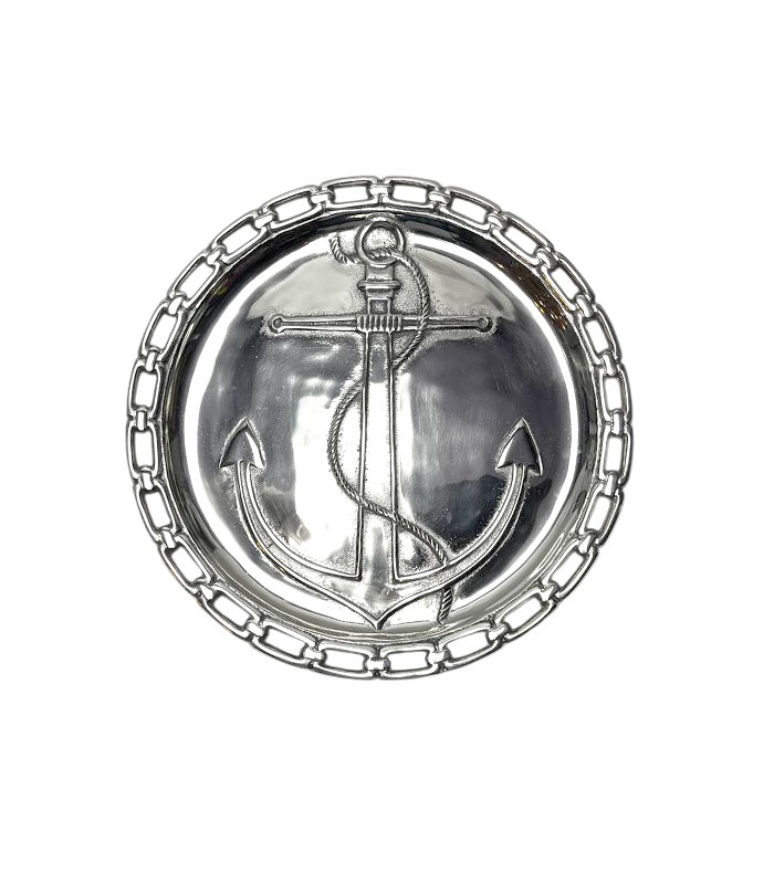 anchor-chain-metal-tray-42cm-india-03 سینی فلزی طرح لنگر و زنجیر آلومینیوم روکش نیکل دستساز هند قطر 42 سانتیمتر
