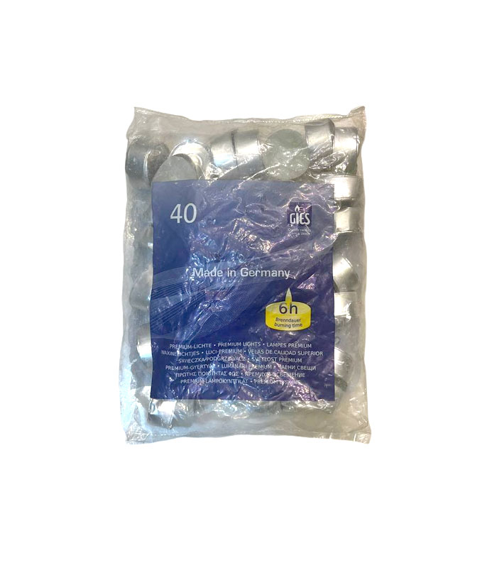 شمع وارمر برند gies ساخت آلمان بسته 40 عددی با زمان سوخت 6 ساعت