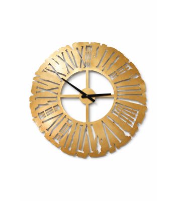 ساعت دیواری فلزی طلایی قطر 60 سانت با موتور بیصدا | خرید از گالری ماهک