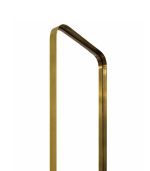 آینه دیواری قدی 130×35 با فریم تسمه استیل طلایی مات باریک و شیشه شفاف بدون موج