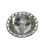 کاسه میوه و آجیل فلزی طرح لنگر آلومینیوم روکش نیکل پتینه سیاه دست‌ساز هند قطر 32 سانتی‌متر