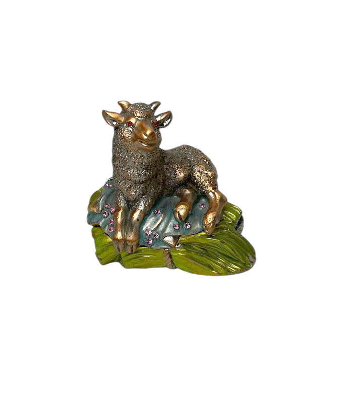 جا جواهری طرح گوسفند پیوتر دست ساز با درب آهنربایی 8×7×6 سانتی ساخت چین ماهک گالری