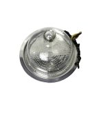 ظرف پذیرایی استیل چکش‌کاری شده با درب شیشه‌ای و تزئین پرنده برنجی ساخت هند ماهک گالری