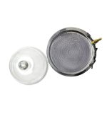 ظرف پذیرایی استیل چکش‌کاری شده با درب شیشه‌ای و تزئین پرنده برنجی ساخت هند ماهک گالری