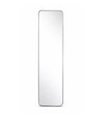 آینه دیواری قدی 130×35 با فریم تسمه استیل طلایی مات باریک و شیشه شفاف بدون موج