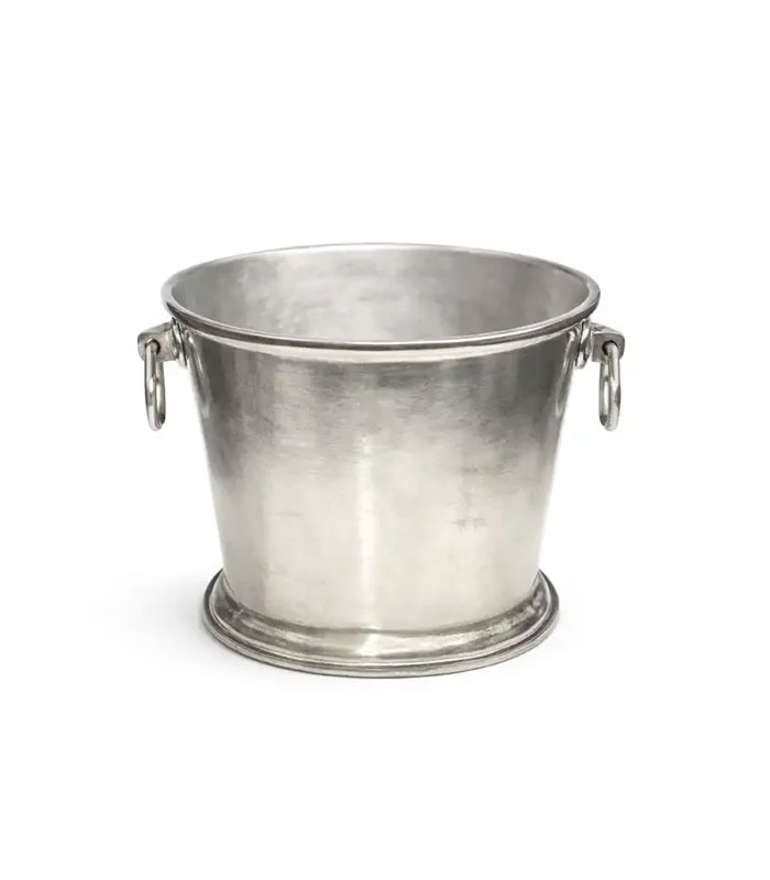 یخدان و سطل بطری فلزی آلومینیوم نیکل | دست‌ساز ریخته‌گری | ابعاد 22×30×25