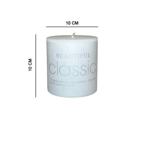 شمع استوانه سفید کلاسیک 10*10 سانتیمتر